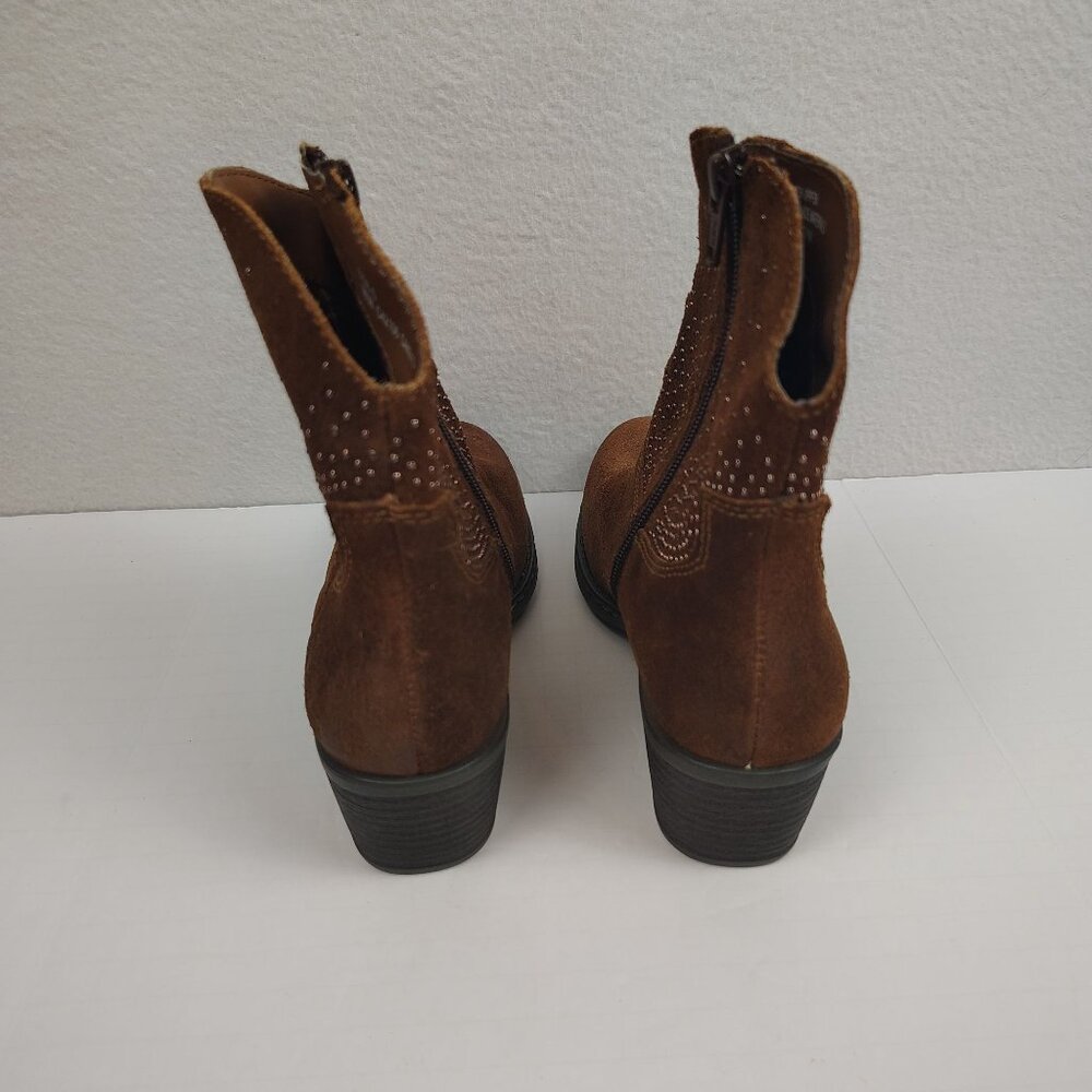 B.O.C. Born Ambrosia Western Suede Boots sz 6 Ankle Zip Studded Cowgirl Booties - Picture 6 of 15